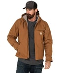 Carhartt Men's Relaxed Fit Washed Duck Sherpa-Lined Jacket Work Utility Outerwear, Brown, 2XL (Reg)