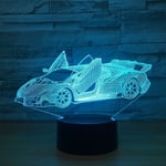 Fantastisk Lamborghini Superbil Akryl 3D Lampa 7 Färgbyten Liten Nattlampa Baby Färglampor LED USB Skrivbordslampa Atmosfärisk Nattdekorlampa