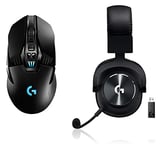 Logitech G903 LIGHTSPEED Souris Gamer Sans Fil, RVB Gaming, Batterie Longue Durée, PC/Mac, Noire et Logitech G PRO X Casque Sans Fil Gamer LIGHTSPEED, technologie micro Blue VO!CE, Noir