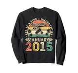 Retro 10 Years Old January 2015 Vintage 10th Birthday Boys Sweatshirt