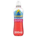 Lucozade Sport Zero Sugar - Raspberry and Passionfruit 12x500ml | Sugar Free Sports Drink, with Vitamin B3 and electrolyte | Only 4 calories per serving | Still | Made with Natural Flavours