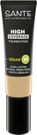 SANTE Naturkosmetik High Coverage Natural Foundation 02 Warm Ivory Fond de teint végétalien avec peptides bio, avec un fort pouvoir couvrant et une finition naturelle, formule nourrissante et durable,