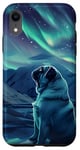 iPhone XR Aurora Borealis Dog Lover White Pug Case