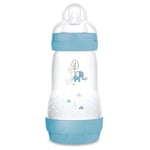 mam - Biberon Easy Start Anti-Colique 2+ mois débit moyen (260 ml) Océan – Biberon pour réduire les coliques et l'inconfort de bébé – Biberon bébé compatible avec l'allaitement maternel