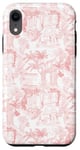 iPhone XR Coral Preppy Italian Vacation Toile Case