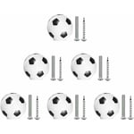 6PCS boutons de meuble,boutons de football enfant,avec 2 tailles de vis,poignées de meubles pour tiroirs,armoires et penderies