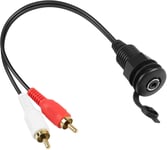 RCA vers 3.5mm TRS Fixation filetée Câble étanches 2 RCA mâle vers 1/8 Femelle stéréo Casques Montage Prise câble, pour TV Tablette Haut Parleur Home Theater, 30cm/11.8in