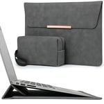 HYZUO 13 Inch Laptop Sleeve with Stand Feature for MacBook Air 13 M3 M2 M1 2024-2018, MacBook Pro 13 M2 M1 2024-2016, 13" iPad Pro/Air M4 M2, Surface Pro 11/10, with Carry Bag, Space Grey(Smiley)