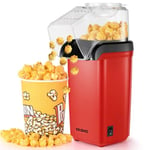 YASHE Popcorn Maker, Electric Popcorn Maker Machine, 1200 W Popcorn Machine with Hot Air, Ready in 2 Mins, One-button Operation, Healthy & Oil-Free, Home Made for Kids Movie Nights Parties