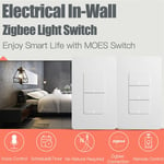 Tuya Zigbee commutateur de maison Intelligent interrupteur de lumi&egrave;re SpringBack commande vocale APP commutateur de t&eacute;l&eacute;commande sans fil Compatible avec Alexa et Assistant