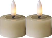 Flamme Flow Värmeljus Ø40mm 2-pack Beige