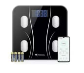 Smart Body Fat Scale with Bluetooth TZ270 Black BMI Water Content Bone Mass