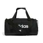 adidas Unisex Essentials Linear Duffel Bag, Black/Black/White, S