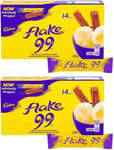 Cadbury Flake 99 Chocolate Bars 14 Bars - Pack of 2 (28 Bars 8.25g Each)