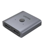 UNITEK HDMI Bi-directional Switch. Supports up to 4K@60Hz UHD. Supports 2-in-1-Out &amp; 1-in-2-Out. Aluminium Housing with LED Indicator. Plug &amp; Play. (p/n: V1127A)