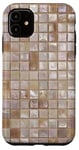 Coque pour iPhone 11 Motif mosaïque beige crème Y2K ton neutre