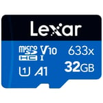 Lexar microSDHC 633x U3 V10 32GB 95MB/s -minneskort