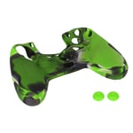 &eacute;Tui En Silicone Antid&eacute;Rapant Avec 1 Paire De Poign&eacute;Es De Pouce Pour Manette Ps4 (Camouflage Vert Pour Poign&eacute;Es De Pouce En Silicone Ps4)