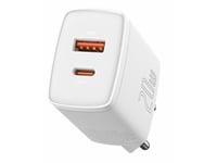 Baseus Baseus Compact Charger Fast Charger Usb/Usb Type C 20W 3A Power Delivery Quick Charge 3.0 White (Ccxj-B02)