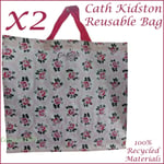 Cath Kidston x Tesco Pink Rose Shopper Shopping Bag NEW x 2