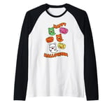 Gloomy Bear Naughty Grizzly Happy Halloween Ghost Pumpkin Raglan Baseball Tee