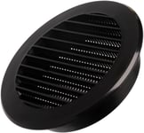 100mm Grille de Ventilation avec Moustiquaire - Grille D'aération - Plastique ABS Noir