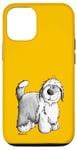 Coque pour iPhone 12/12 Pro Dessin animé drôle de vieux chien de berger anglais