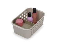 Joseph Joseph EasyStore - Panier de rangement pour la salle de bains avec plateau mobile- Petit, Beige