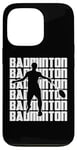 Coque pour iPhone 13 Pro Joueur professionnel de badminton Raquette de sport