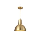 GaoF Postmodern Simple Copper Pendant Light, Adjustable Wire Dome Brass Metal Lampshade Chandelier, E27 LED Ceiling Hanging Lighting Fixture for Coffee Bar Office Dining