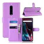 OnePlus 7 Pro litchi nahkakotelo - Violetti