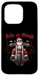 Coque pour iPhone 15 Pro Ride or Sleigh Cool Biker Père Noël Vacances