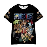 Barn Pojkar Flickor Anime ONE PIECE Luffy Sommar Kortärmad T-shirt Tryckt Tee Toppar Blus Julgåva A 160cm