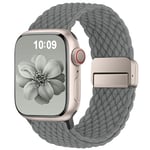 Higgs Bracelet Tressé Compatible avec Bracelet Apple Watch 40mm 41mm 38mm 44mm Ultra 2 49mm 45/46mm 42mm Homme, Fermoir magnétique Bracelets Elastique Nylon pour iWatch Series 10 9 SE 8 7 6 5 4 3 2 1