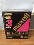 3 Maxell Professional HGX 45 Minute VHS-C Compact Camcorder Video Tape Cassette