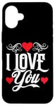 Coque pour iPhone 16 Plus Love You Couples pour la Saint-Valentin