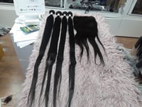 13A+ BRAZILIAN VIRGIN HUMAN HAIR STRAIGHT BUNDLES 40+40+40+40&26INCH 7X7 CLOSURE