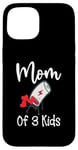 Coque pour iPhone 15 Batterie faible pour la fête des mères pour maman de 3 enfants