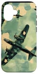 Coque pour iPhone 16 Bombardier B-17G Green Pop Art Tropical B-17 Flying Fortress de la Seconde Guerre mondiale