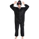 JXILY Animal Pyjama, Onesies, King Kong Gorilla One-piece Pajamas Cartoon Cute Casual Wear Halloween Christmas Cosplay Sleepsuit Sleepwear Nightwear,Black,XL