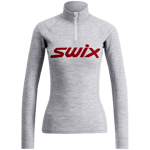 Swix RaceX Merino Half Zip, W's Light Grey Melange/Swix Red M