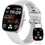 Montre Connectée Homme Femme avec Appels Bluetooth, Smartwatch Moniteur de Sommeil/Tension Arterielle/Podometre/Cardiofrequencemetre/GPS de 100+Sports, IP68 Etanche Bracelet Connecté pour Android iOS