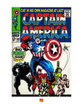 Editions Braun T845 Marvel Captain America Affiche Papier Bleu 40x50 cm