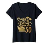 50th Birthday Cruising Family Matching Funny Squad V-Neck T-Shirt