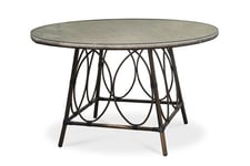 Table de jardin ronde en aluminium marron - DCB GARDEN - Ushuaia - Table fixe - Rond - 4 personnes