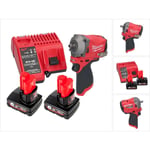 Milwaukee - M12 FIW38-602C Clé à choc sans fil 12 v 339 Nm 3/8'' Brushless + 2x batterie 6,0 Ah + chargeur de batterie