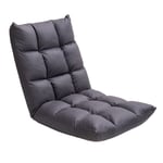 SOGA Grey Lounge Floor Recliner Adjustable Gaming Sofa Bed Foldable Indoor Outdoor Backrest Seat Home Office Decor -  - LoungeD1459