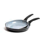 MasterClass Ceramic Non-Stick Coating Eco Frypan Set with 2 Frying Pans Sized