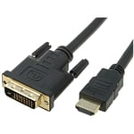 Cable dvi-d male hdmi male 1.8m noir