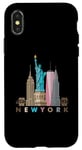 Coque pour iPhone X/XS New York City Skyline Statue de la Liberté